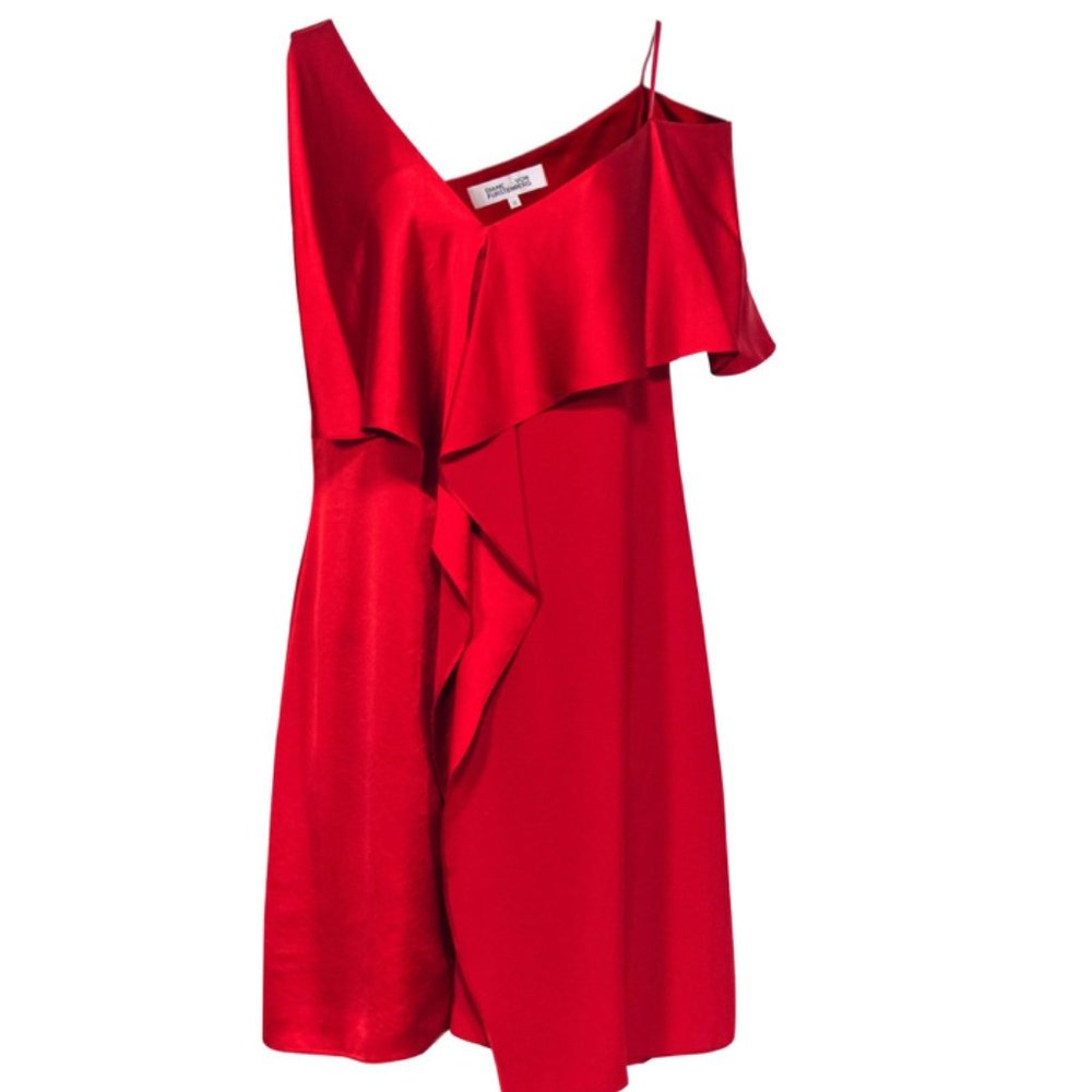 Valentine's Day!  Diane von Furstenburg Red Satin Dress